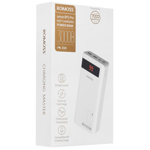 Купить Портативный аккумулятор Romoss Sense 8PS Pro белый  5407271. Характеристики, отзывы и цены в Донецке