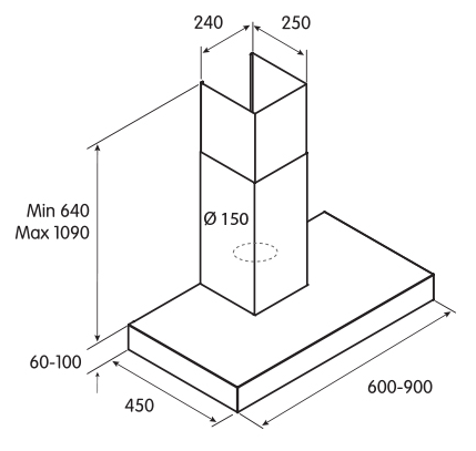 Купить Вытяжка каминная Jetair POLA P 90 INX серебристый  1106561. Характеристики, отзывы и цены в Донецке
