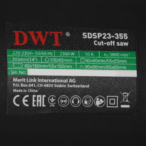 Купить Пила отрезная DWT SDSP23-355  9297903. Характеристики, отзывы и цены в Донецке