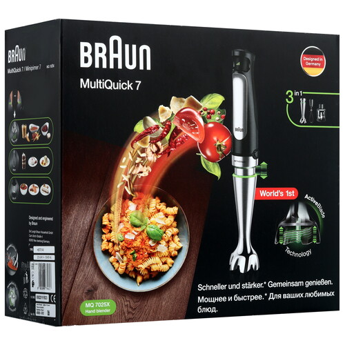 Купить Блендер погружной Braun MQ7025X черный  5474573. Характеристики, отзывы и цены в Донецке