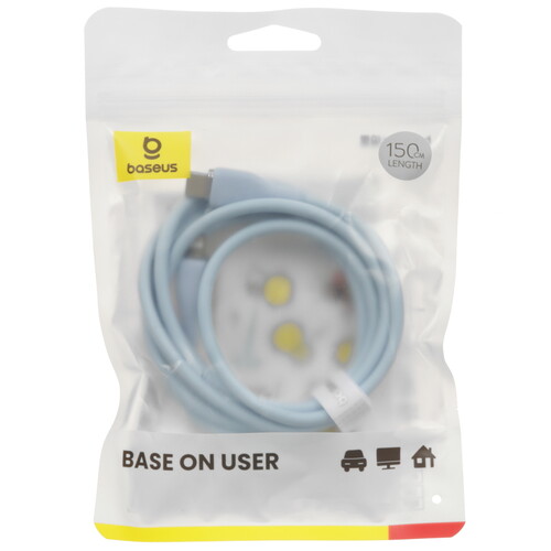 Купить Кабель круглый Baseus Lightning 8-pin - USB Type-C голубой 1.5 м  5627475. Характеристики, отзывы и цены в Донецке