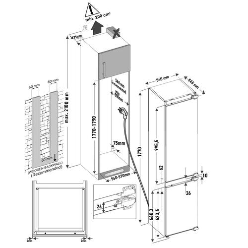 Купить Встраиваемый холодильник KRONA ZELLE RFR  9055082. Характеристики, отзывы и цены в Донецке