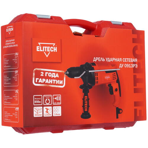 Купить Дрель  Elitech ДУ 0913РЭ  9079217. Характеристики, отзывы и цены в Донецке