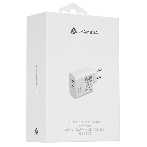 Купить Сетевое зарядное устройство Lyambda SLT-65-V2 белый  5479517. Характеристики, отзывы и цены в Донецке