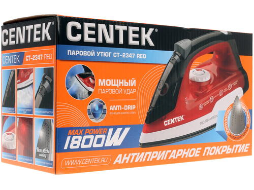 Купить Утюг Centek CT-2347 красный  1090787. Характеристики, отзывы и цены в Донецке