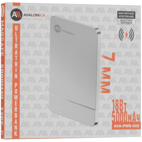Купить Портативный аккумулятор Avalonica AVA-PWB-002 серебристый  5647921. Характеристики, отзывы и цены в Донецке