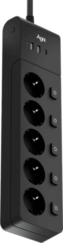 Купить Сетевой фильтр AGNI TP-FI3U5E-C черный  9289369. Характеристики, отзывы и цены в Донецке