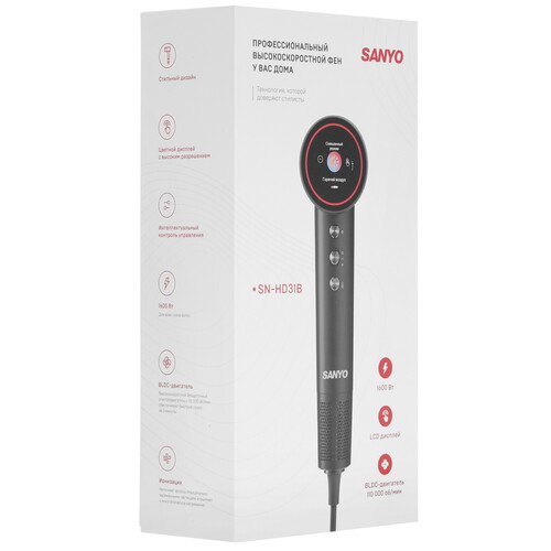 Купить Фен Sanyo SN-HD31B черный  9283648. Характеристики, отзывы и цены в Донецке