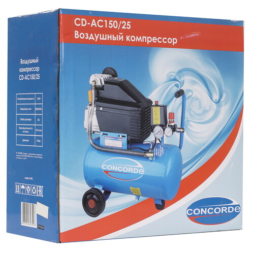 Купить Компрессор поршневой масляный Concorde CD-AC150/25  9175548. Характеристики, отзывы и цены в Донецке
