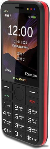 Купить Сотовый телефон teXet TM-315 черный/красный  9089164. Характеристики, отзывы и цены в Донецке