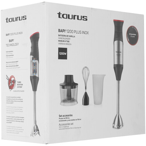 Купить Блендер погружной Taurus Bapi 1200 Plus Inox черный  9168818. Характеристики, отзывы и цены в Донецке