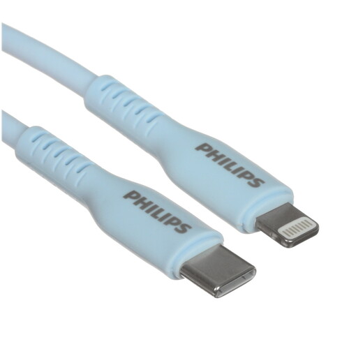 Купить Кабель круглый PHILIPS Lightning 8-pin MFI - USB Type-C синий 1.2 м  5492637. Характеристики, отзывы и цены в Донецке