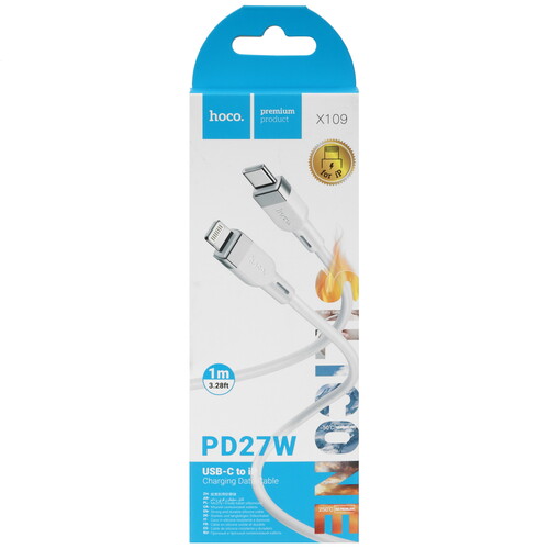 Купить Кабель круглый Hoco Lightning 8-pin - USB Type-C белый 1 м  5603633. Характеристики, отзывы и цены в Донецке