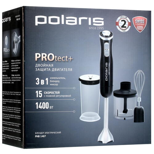 Купить Блендер погружной Polaris PHB 1487 черный  5350306. Характеристики, отзывы и цены в Донецке