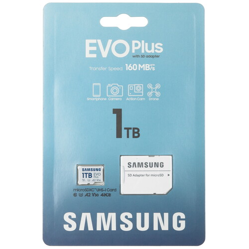 Купить Карта памяти Samsung EVO Plus microSDXC 1000 ГБ  5496318. Характеристики, отзывы и цены в Донецке