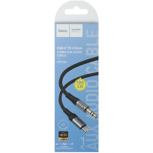 Купить Кабель   Hoco USB Type-C - jack 3.5 мм черный  5474951. Характеристики, отзывы и цены в Донецке