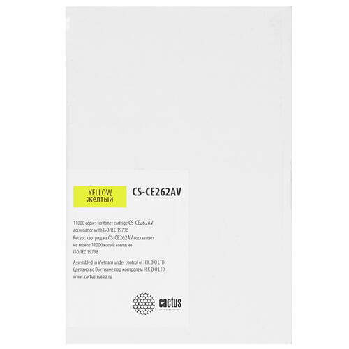 Купить Картридж лазерный Cactus CS-CE262A желтый, с чипом  7939291. Характеристики, отзывы и цены в Донецке
