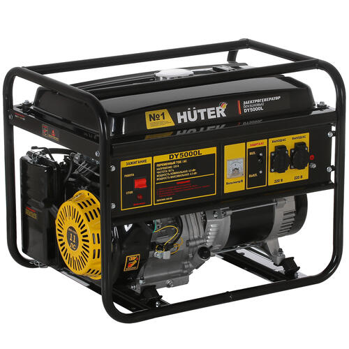 Купить Электрогенератор   бензиновый Huter DY5000L  7952006. Характеристики, отзывы и цены в Донецке