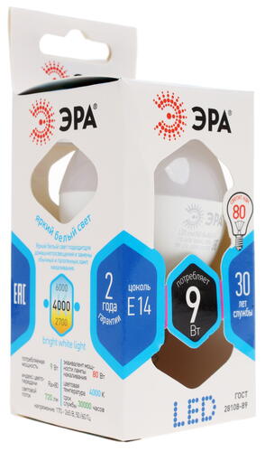 Купить Лампа светодиодная ЭРА LED smd P45-9w-840-E14  1184428. Характеристики, отзывы и цены в Донецке