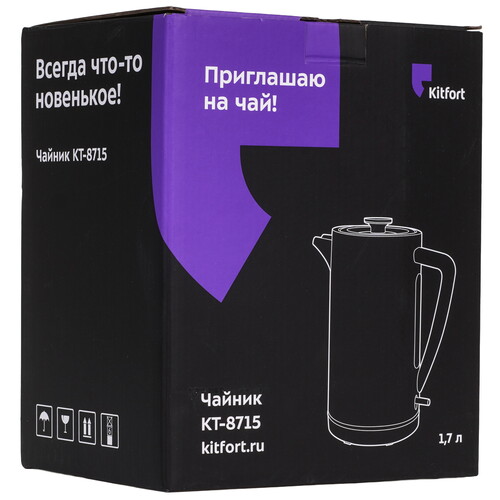 Купить Электрочайник Kitfort КТ-8715 бежевый  9263507. Характеристики, отзывы и цены в Донецке