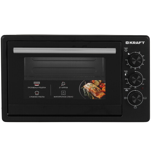 Купить Мини-печь Kraft KF-MO 270 черный  9229281. Характеристики, отзывы и цены в Донецке