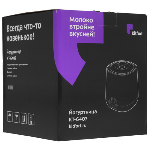 Купить Йогуртница Kitfort КТ-6407 белый  9275029. Характеристики, отзывы и цены в Донецке