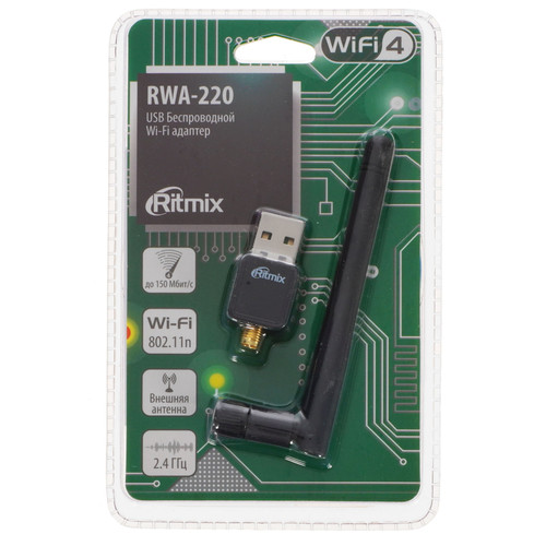 Купить Wi-Fi адаптер RITMIX RWA-220  5366598. Характеристики, отзывы и цены в Донецке