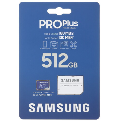 Купить Карта памяти Samsung PRO Plus microSDXC 512 ГБ  5462486. Характеристики, отзывы и цены в Донецке