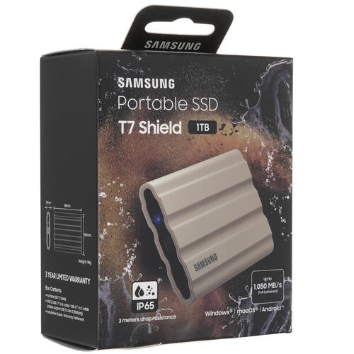 Купить 1000 ГБ Внешний SSD Samsung T7 Shield  5046061. Характеристики, отзывы и цены в Донецке
