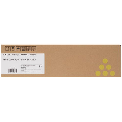 Купить Картридж лазерный Ricoh SP C220E 2.3K желтый, с чипом  1327560. Характеристики, отзывы и цены в Донецке