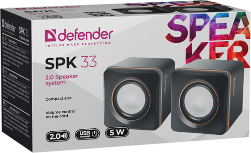 Купить Колонки Defender SPK 33 черный  1304141. Характеристики, отзывы и цены в Донецке
