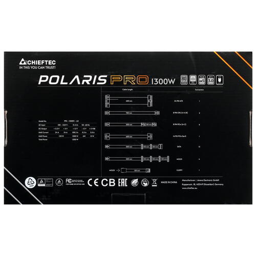 Купить Блок питания Chieftec Polaris Pro 1300W  5094946. Характеристики, отзывы и цены в Донецке