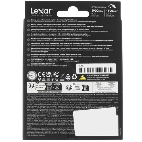 Купить Карта памяти Lexar CFexpress SDXC 1000 ГБ [LCXEXPR001T-RNENG]  9262250. Характеристики, отзывы и цены в Донецке
