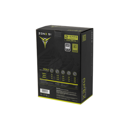 Купить Блок питания ZONE 51 Apex [Z51BRZ800BK] черный  9369559. Характеристики, отзывы и цены в Донецке