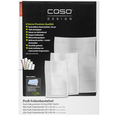 Купить Пакеты для вакуумного упаковщика CASO 7 Sterne 16*23-40 20*30-40 30*40-20  9297249. Характеристики, отзывы и цены в Донецке
