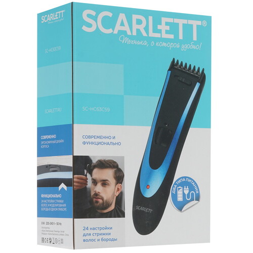 Купить Машинка для стрижки Scarlett SC-HC63C59 черный/синий  1368615. Характеристики, отзывы и цены в Донецке