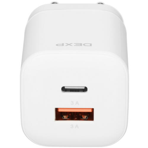 Купить Сетевое зарядное устройство DEXP GaN IET25CD белый  5421589. Характеристики, отзывы и цены в Донецке