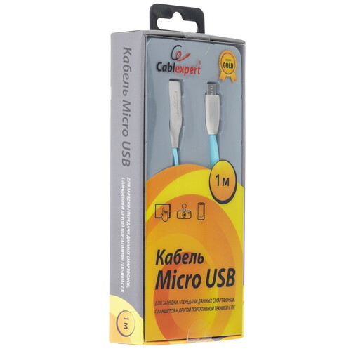 Купить Кабель круглый Cablexpert micro USB - USB 2.0 Type-A голубой 1 м  5485500. Характеристики, отзывы и цены в Донецке
