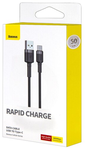 Купить Кабель круглый Baseus USB Type-C - USB 2.0 Type-A черный 0.5 м  5627441. Характеристики, отзывы и цены в Донецке