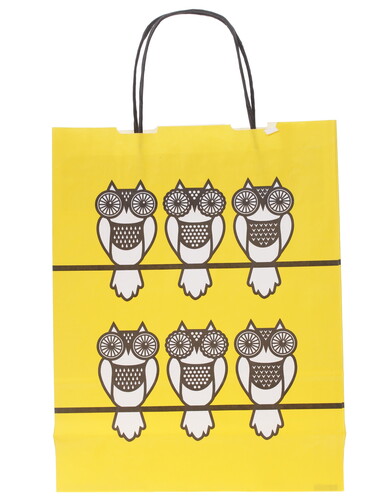 Купить Пакет подарочный Сима-Ленд Совы на желтом  1040591. Характеристики, отзывы и цены в Донецке