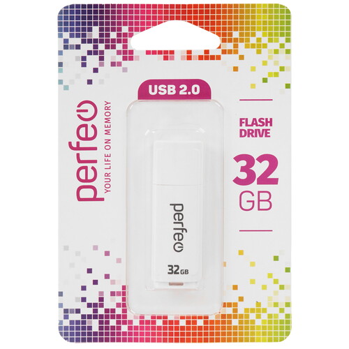 Купить Память USB Flash 32 ГБ Perfeo C04 [PF-C04W032]  9209306. Характеристики, отзывы и цены в Донецке