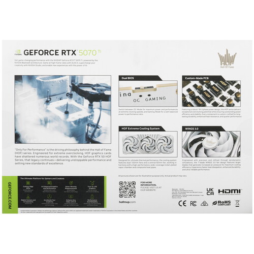 Купить Видеокарта KFA2 GeForce RTX 5070 Ti HOF OC Style White [57IZN6MDDPWK]  5638554. Характеристики, отзывы и цены в Донецке