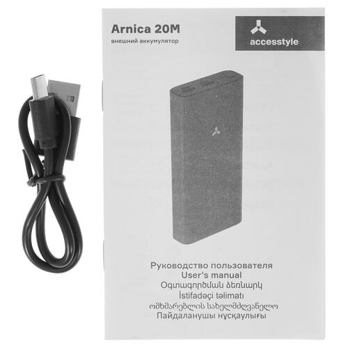 Купить Портативный аккумулятор Accesstyle Arnica 20M синий  5042790. Характеристики, отзывы и цены в Донецке