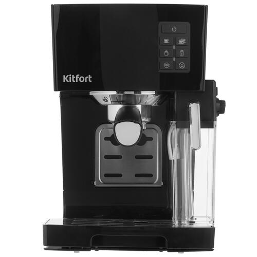Купить Кофеварка рожковая Kitfort KT-743 черный  5300372. Характеристики, отзывы и цены в Донецке
