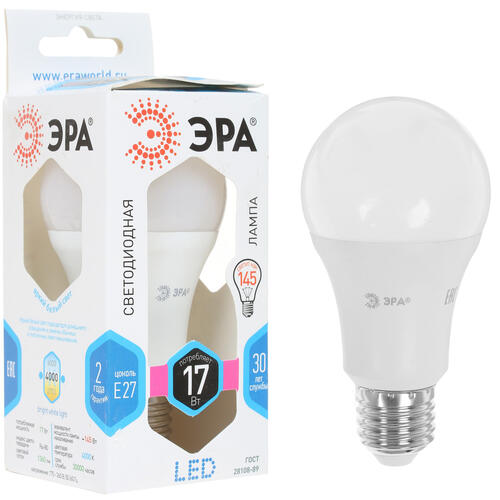Купить Лампа светодиодная ЭРА LED smd A60-17w-840-E27  1184421. Характеристики, отзывы и цены в Донецке