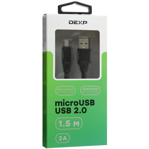 Купить Кабель круглый DEXP micro USB - USB 2.0 Type-A черный 1.5 м  4834206. Характеристики, отзывы и цены в Донецке