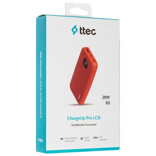 Купить Портативный аккумулятор TTEC ChargeUp Pro LCD PD красный  9202686. Характеристики, отзывы и цены в Донецке