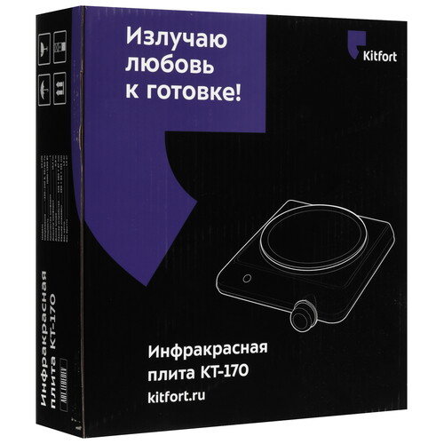 Купить Плита компактная электрическая Kitfort КТ-170 черный  9110286. Характеристики, отзывы и цены в Донецке