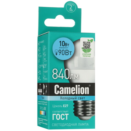 Купить Лампа светодиодная Camelion LED E27/G45/10w/845  5642996. Характеристики, отзывы и цены в Донецке