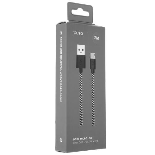 Купить Кабель круглый PERO micro USB - USB 2.0 Type-A серый 2 м  5048612. Характеристики, отзывы и цены в Донецке